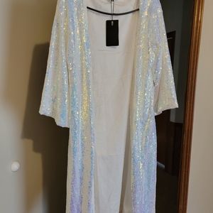 White Sequin Duster